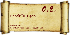 Orbán Egon névjegykártya