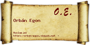 Orbán Egon névjegykártya
