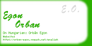 egon orban business card