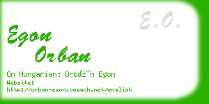 egon orban business card